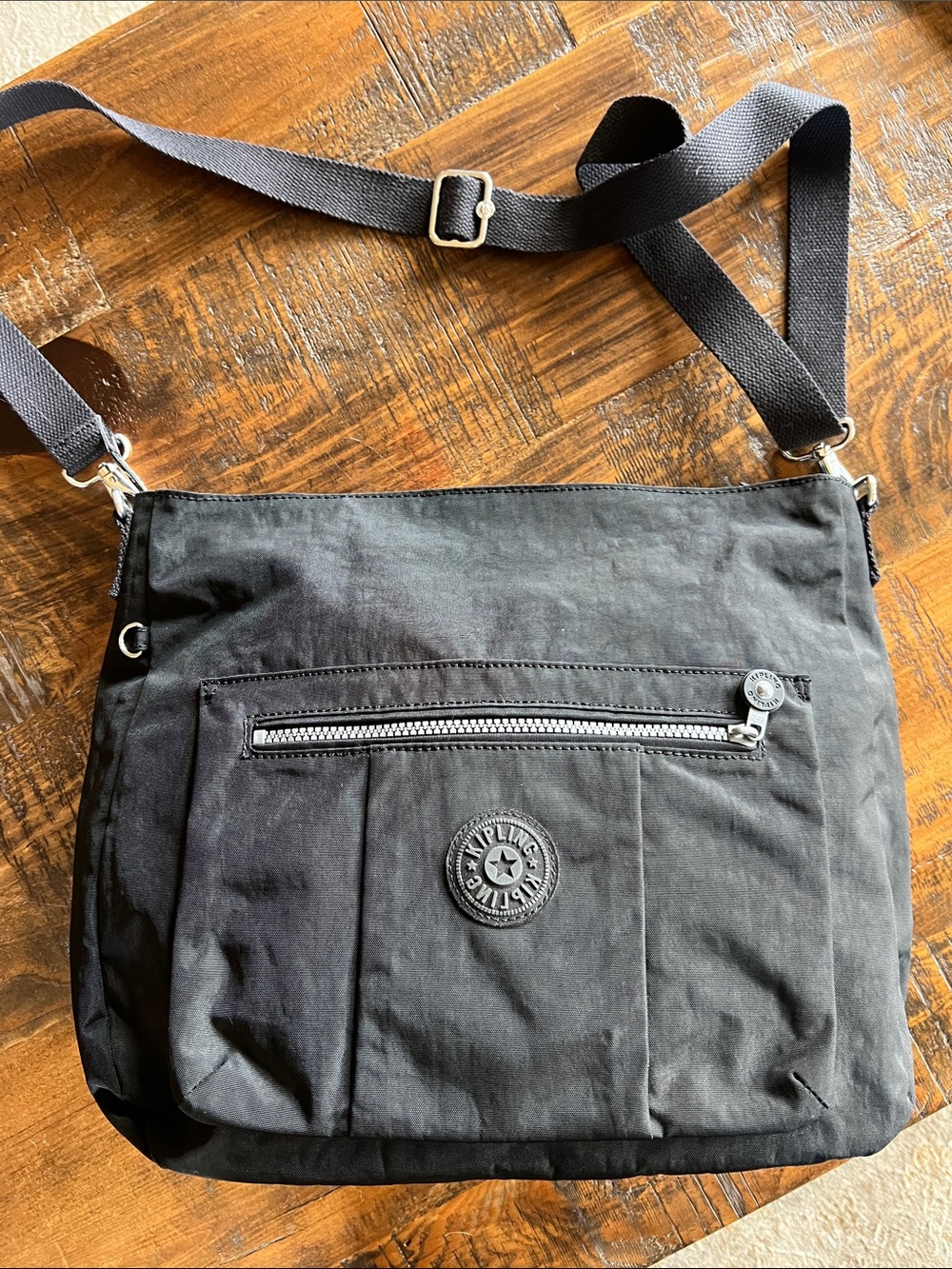 Kipling Black Nylon Crossbody Messenger Bag